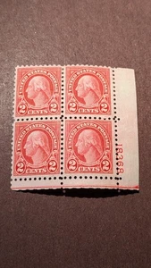U.S. Briefmarke #583 postfrisch Platte Viererblock - Bild 1 von 2