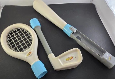 Wii Nerf Soft Sports Accessories Pack Blue Bat Tennis Racket Golf Club Nintendo - Image 1 of 4