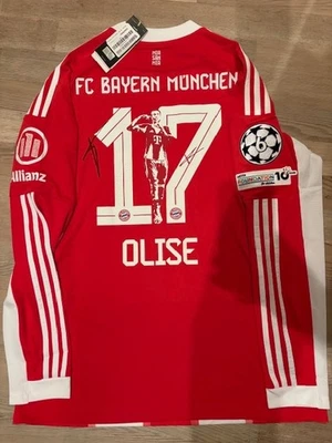 FC Bayern München Adidas OLISE LANGARM Home Sonder - Trikot 25/26 SIGNIERT NEU L - Bild 1 von 4