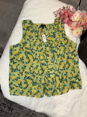 Blusa floral amarilla y verde Talbots talla X1 nueva con etiquetas Foto 1 de 4
