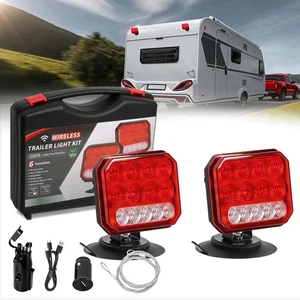 2X-7Pin LED Magnetic Wireless Trailer TailLight Kit For Trailer.Truck Automotive - Picture 1 of 9