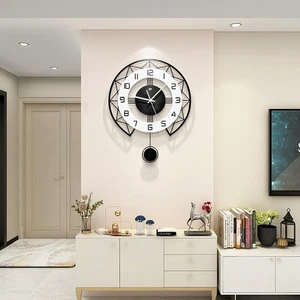 Große Eisen Wanduhr für Wohnzimmer modern leise batteriebetrieben 17 Zoll - Bild 1 von 6