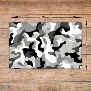 Camouflage Glass Chopping Board - Cutting Board Worktop Saver Grey White Size A3 - Picture 1 of 5