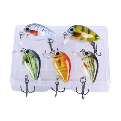 5 Stück/Box Mini Crankbaits Angelköder 2,7 cm/1,5 g Angeln Hartköder Trackle - Bild 1 von 4