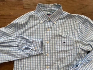 Vineyard Vines Trucker Shirt Blue Check Long Sleeve Men’s Medium - Picture 1 of 10