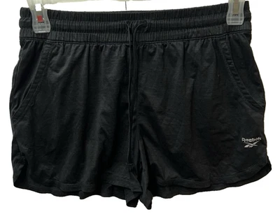 Reebok Womens Woven Athletic Workout Shorts w/ Pockets, Black, Size Medium - Image 1 of 4