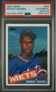 1985 Topps Dwight Gooden Signed Rookie Baseball Card PSA/DNA 10 Certified Auto - Picture 1 of 4