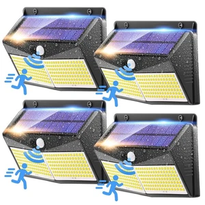 Solar Motion Sensor Lights Outdoor - 240LED 1500LM, 3 Modes, IP65 Waterproof,... - Picture 1 of 7