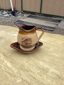 San Francisco California Pottery Pitcher And Plate - Picture 1 of 14