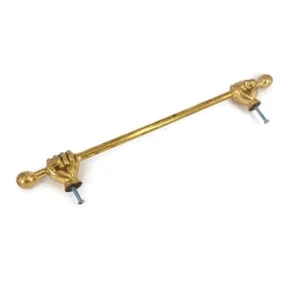 solid fist ROD ENDS rail solid 36cm brass vintage towel style house 15" polish - Picture 1 of 9