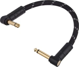 Fender Deluxe Series Instrument Cable 0990820074 Black 6''/15cm Angled - Angled - Picture 1 of 2