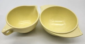 Vintage Boonton Ware Yellow Melamine Creamer & Sugar Bowl Set no lid. Atomic MCM - Picture 1 of 6