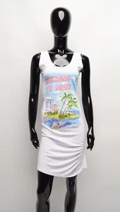 Blugirl Blumarine Y2K Beachwear Printed White Mini Dress Size US 8 - Picture 1 of 11