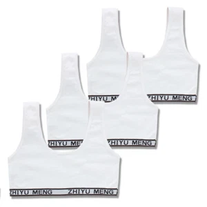 3 Pack Cotton Girls Bra Kids Underwear Sports Training Bra Crop Tops 8-14 Years - Picture 1 of 24