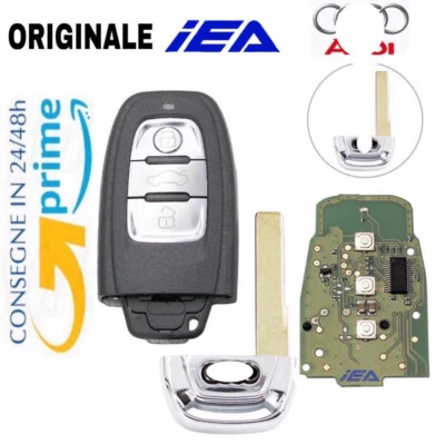  🇮🇹Chiave ORIGINALE IEA Telecomando CHIP ELETTRONICA PER AUDI A4 Q3 Q5 + LOGO - Immagine 1 di 3