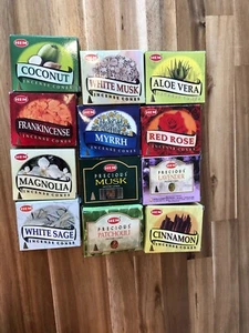 Assorted Incense Cones Mixed Lot 118 Cones HEM BRAND Scents - Picture 1 of 11