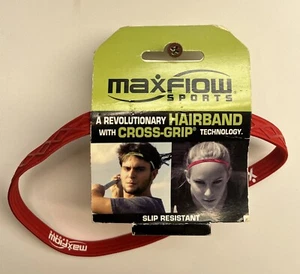 Maxflow Cross grip hairband/headband non-slip, Tennis, Basketball, Baseball, RED - Picture 1 of 1