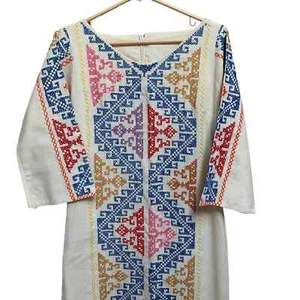 Vintage Handmade Embroidered Traditional Palestinian Caftan S/M - Picture 1 of 11
