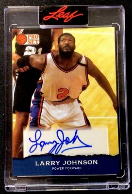 2022 Leaf #PSA-LJ1 Larry Johnson Pro Set Rare Navy Blue! Auto #3/6! ENN Cards - Image 1 of 2