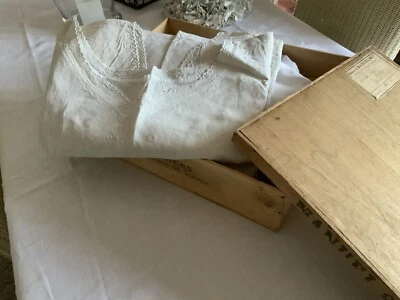 Linge Ancien Chemise Biaude EN LIN Épais Monogramme M C 1800/1900 Napoleon lll - Photo 1/4