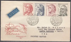 Czechoslovakia Scott 723-6 FDC - Various Poets - Bild 1 von 1