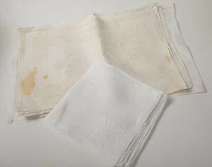 Antique Embroidered Lace (F1L-29) Runner 8 Place Settings & Napkins Handmade - Picture 1 of 12
