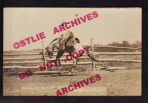 Timber Lake SOUTH DAKOTA RPPC c1910 SIOUX INDIAN COWBOY Breaking Horse CUNDILL 4 - Picture 1 of 3