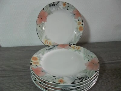 6 ASSIETTES EN GRES LIGNE HOTESSE  -Lave vaisselle et micro ondes -diamètre 25.5 - Photo 1/4