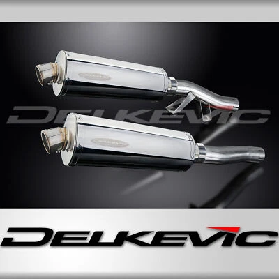 Kit silenciador de escape ovalado de acero inoxidable Kawasaki Concours ZG1000 1986-06 Slip On 14" Foto 1 de 4