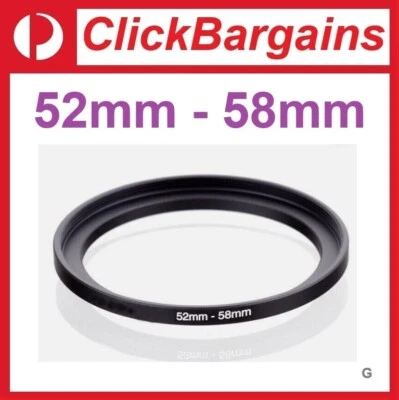 FOTOWORX 52mm to 58mm Step Up Metal Lens Filter Adapter Ring / Stepping 52-58 mm - image 1 of 3