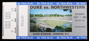 Boleto completo Duke vs. Northwestern Wade Stadium 1985 - Imagen 1 de 1