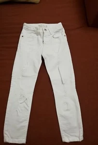 ZARA GIRLS JEANS BAMBINA TAGLIA 5/ 6 ANNI COLORE BIANCO - Foto 1 di 4