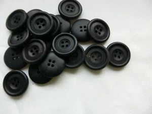 20pcs X 19mm Dk Navy Authentic Real Horn Bone Matte Round 4Holes Jacket Buttons - Picture 1 of 6