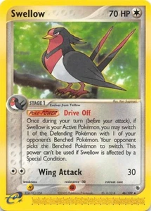 SWELLOW 46/109 - NON-HOLO - EX Ruby and Sapphire - e-READER Pokemon Card - NM/M - Picture 1 of 2