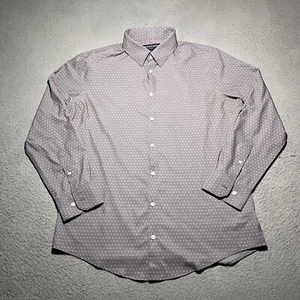 Camicia principale Mizzen uomo grande grigia preppy leggera elasticizzata fiori a pois - Foto 1 di 11