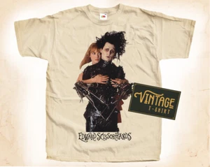 Edward Scissorhands V1 T SHIRT Tee Movie Poster Vintage Natural Tee sizes S-5XL - Picture 1 of 2
