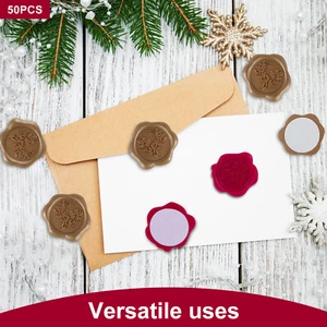 50Pcs Wax Seal Stickers Self Adhesive Envelope Seal Stickers Embossed legWs+ - Picture 1 of 22