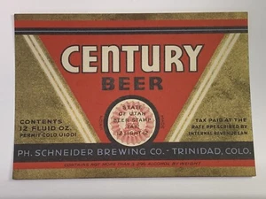 Ph. Cerveza Schneider Century Art Deco Utah Tax 12 oz 1935 - Imagen 1 de 2
