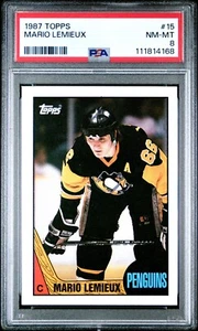 1987 Topps #15 Mario Lemieux PSA 8 NM-MT Pittsburgh Penguins HOF Graded - Picture 1 of 3