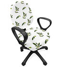 Olive Office Chair Slipcover Repetitive Leaves and Sprigs