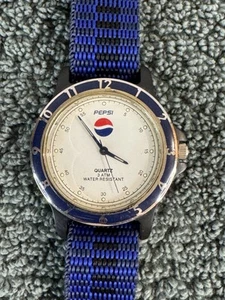 Vintage Promotional Pepsi Diver Watch Soda Company Quartz Navy Bezel Working - Picture 1 of 4