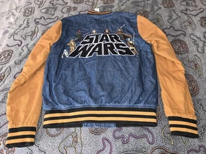Star Wars Logo Denim Varsity Jacket BoxLunch Exclusive NEW W/TAG Size XSmall - Picture 1 of 10