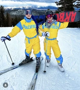 NEW Pacifico Clara Beer Ski Suit snowsuit One Piece Snow XL Colorful Retro - Picture 1 of 16