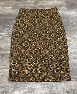 Falda LuLaRoe Cassie XS Extra Pequeña Verde Geométrica Hasta la Rodilla Pull On Lápiz Foto 1 de 4