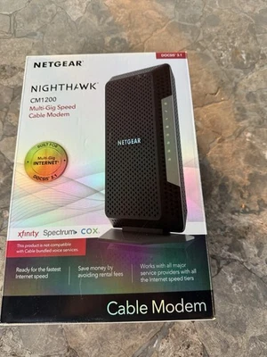 NETGEAR Nighthawk CM1200-100NAS DOCSIS 3.1 Cable Modem NEW - Image 1 of 4