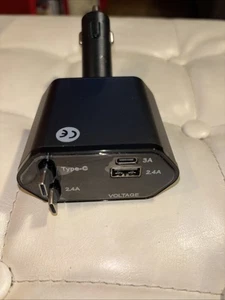 Câble Chargeur Voiture Rétractable 4 en 1 Double Port USB-C PD Adaptateur Charge Rapide - Photo 1 sur 5