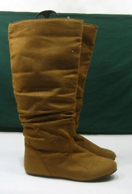 Bambú Tostado Plano Slouch Plano Rodilla Bota Mujer Talla 9 Foto 1 de 4