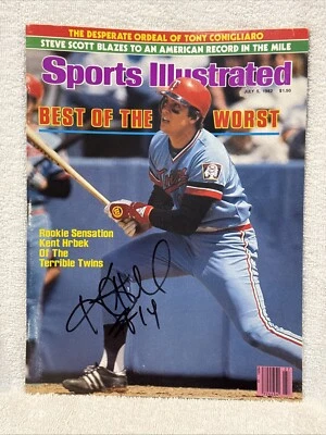美丽的 Kent Hrbek 签名 1982 年体育画报 Mag,明尼苏达双胞胎,很好! — 第 1/4 张图片