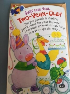 HAPPY BIRTHDAY CARD FOR 2 YEAR OLD CARLTON CARDS FREE SHIPPING - Picture 1 of 5