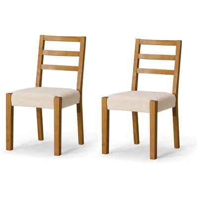 Стул обеденный деревенский Maven Lane, натуральный с серо-коричневой льняной тканью, 2 шт. (на запчасти) - Изображение 1 из 4